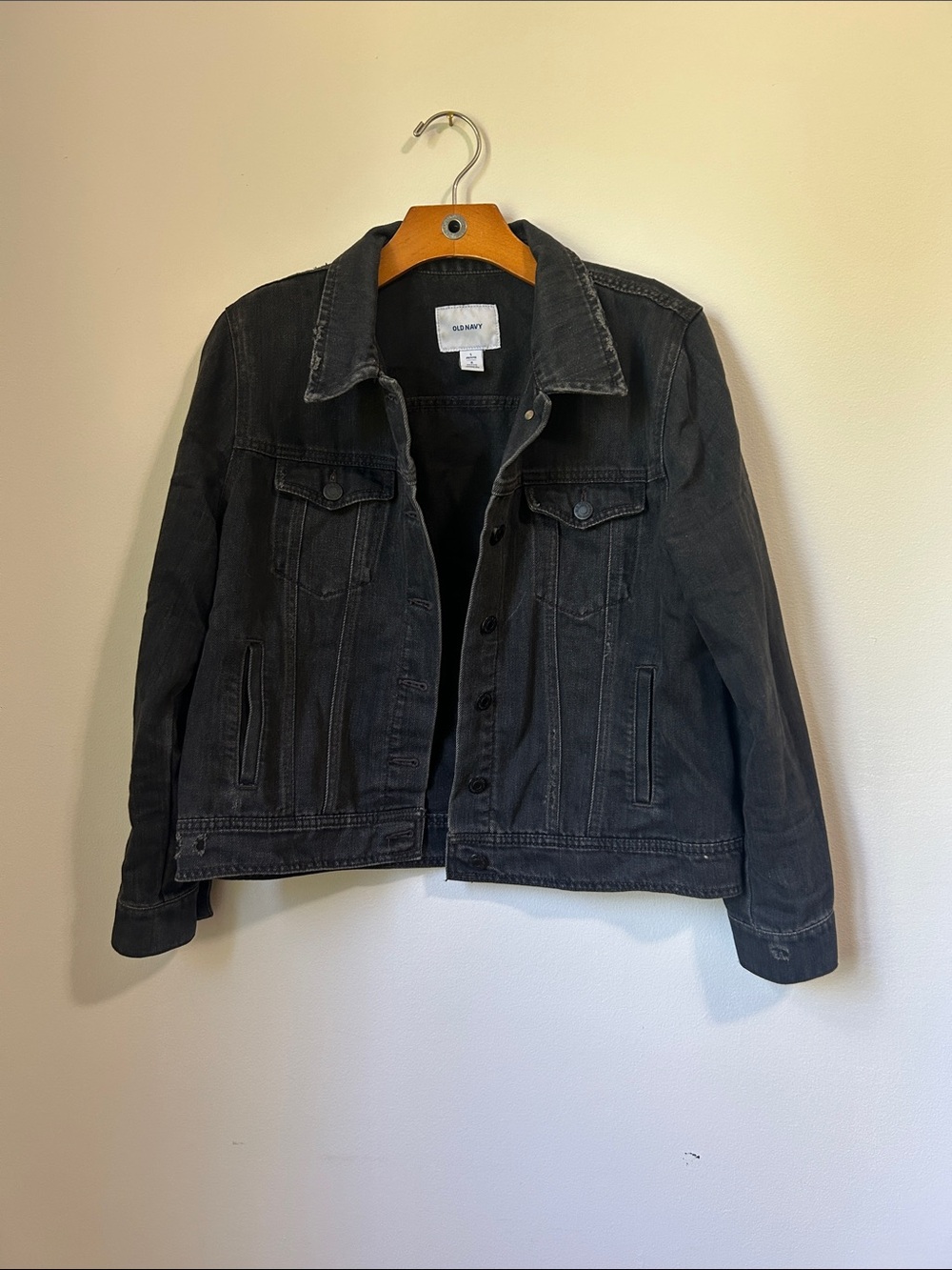 Old Navy Black Washed Denim Jacket